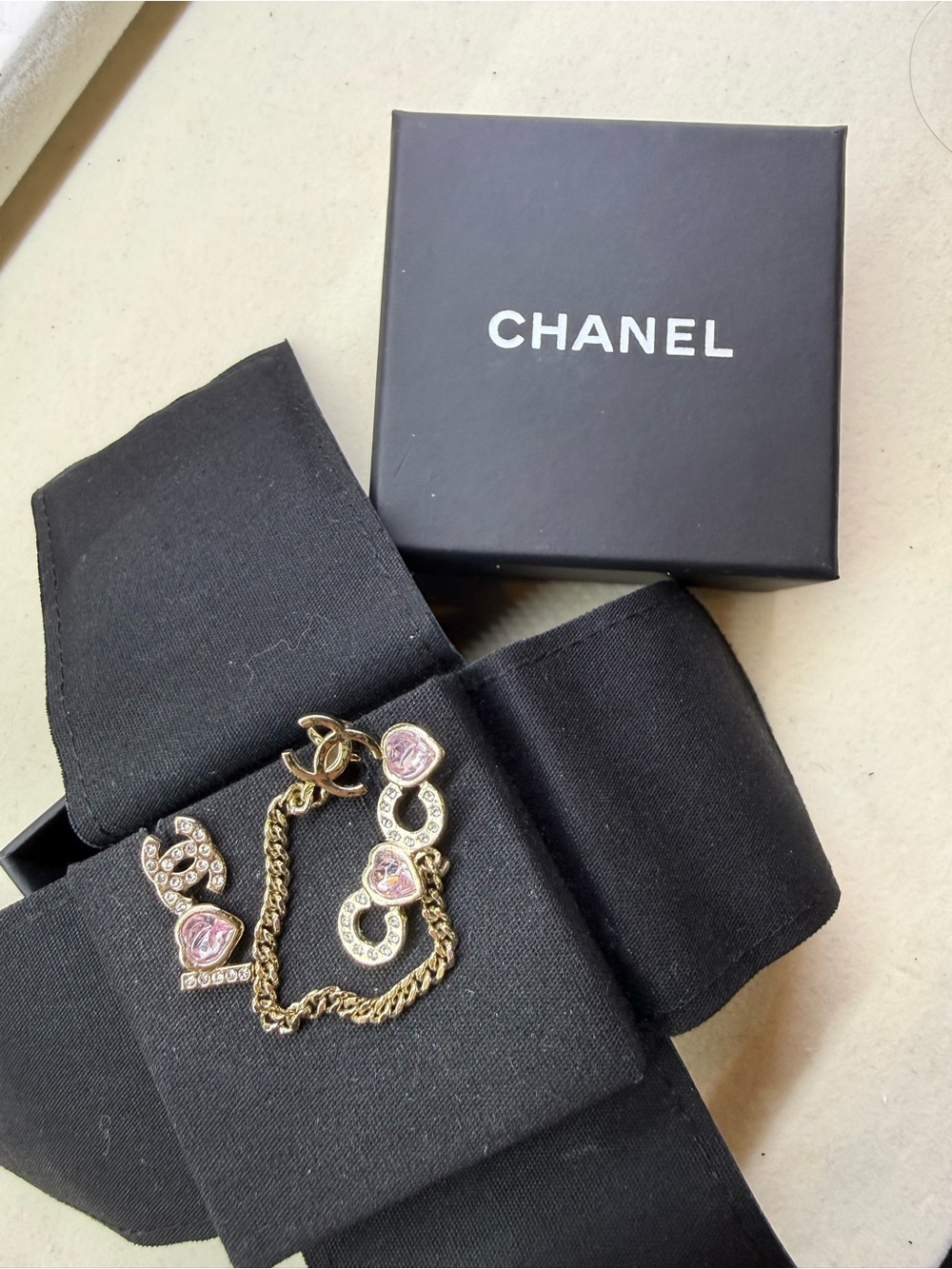 CHANEL Gold-Tone Chain Backing Earrings